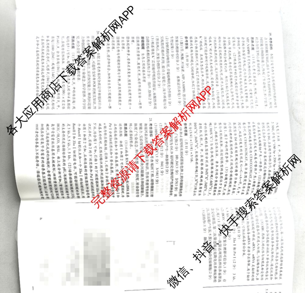 天一大联考2026届高考全真模拟卷(二)2试卷及答案汇总（含生物(湖南专版)、历史(河北专版)、日语等）生物答案