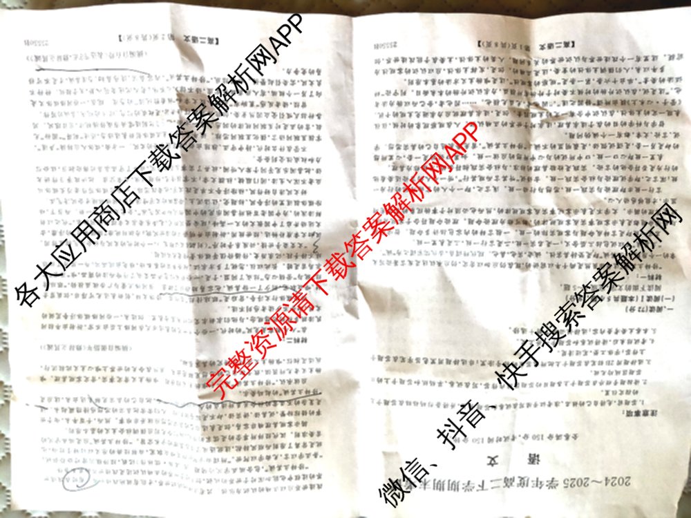 吉林省2024-2025学年高二期末考试试卷(25550B)（9科全）语文试题