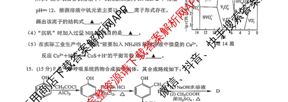 2025~2026学年第一学期镇江市高三期初监测(2025.9.16)各科答案及试卷（含物理 地理 化学等）化学试题