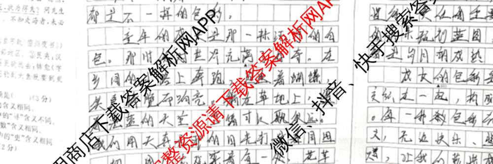 2026年安徽中考第一轮复专题(二)试卷及答案汇总(已更新数学 英语 道德与法治等7份)语文试题