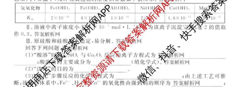 衡水金卷先享题夯基卷 2026年普通高等学校招生全国统一考试模拟 (二)2: 含地理(HJ) 政治(MH) 生物(S)试卷解析化学试题