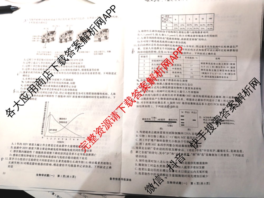 真题密卷2025-2026学年度备考信息导航演练(一)1（含政治(2)、政治(6)、生物(1)等22份）生物试题
